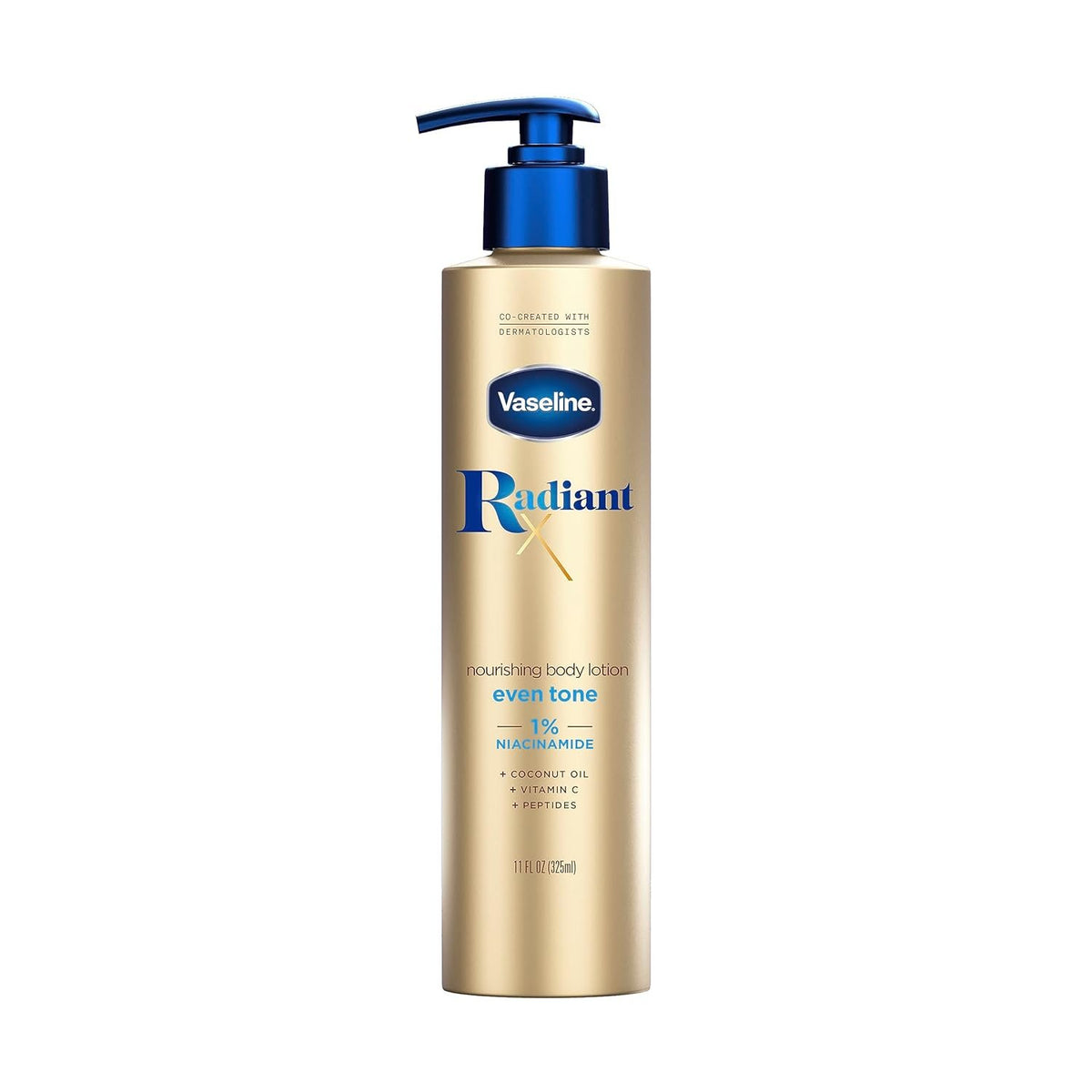 Vaseline Radiant X Even Tone Nourishing Body Lotion With 1% Niacinamide, Coconut Oil, Vitamin C, & Peptides