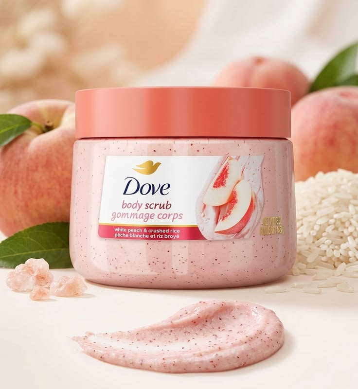 Dove White Peach & Crushed Rice Body Scrub 425g